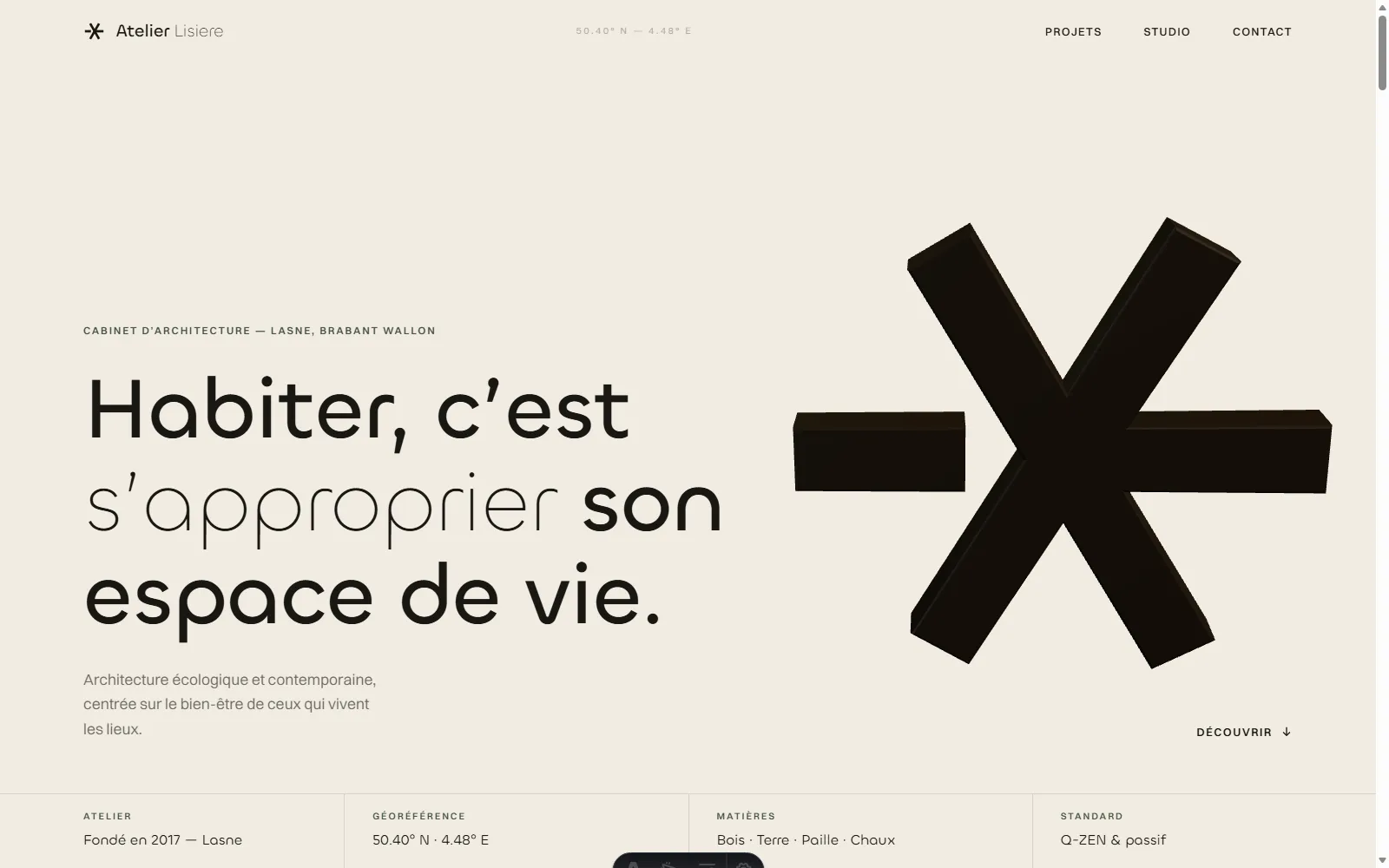 Aperçu du site Atelier Lisiere