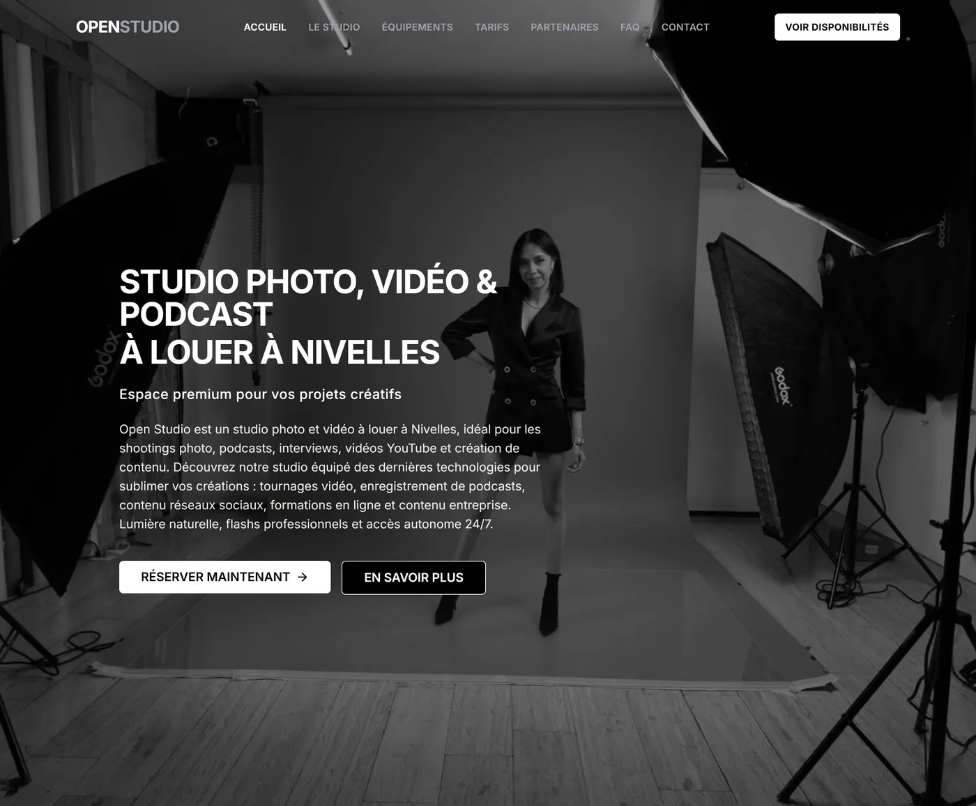 Capture du site Open Studio — studio créatif à Nivelles, réalisé par Nolira agence web
